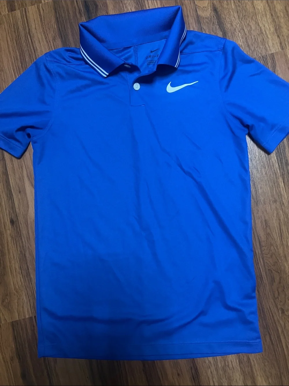 Nike Boys Dri-Fit Royal Blue Polo Shirt Short Sleeve Size Small S